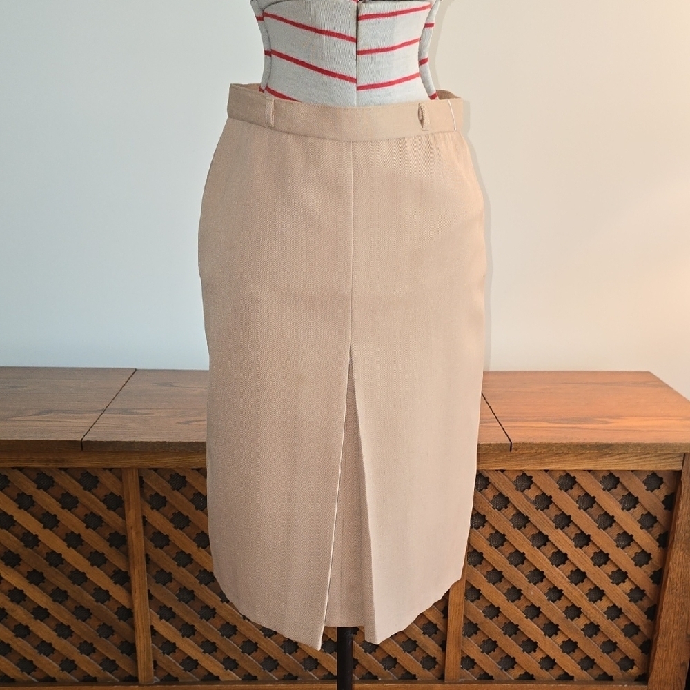 Vintage Tailor Made Skirt, Lined, Neutral Cream Beige, 1960s